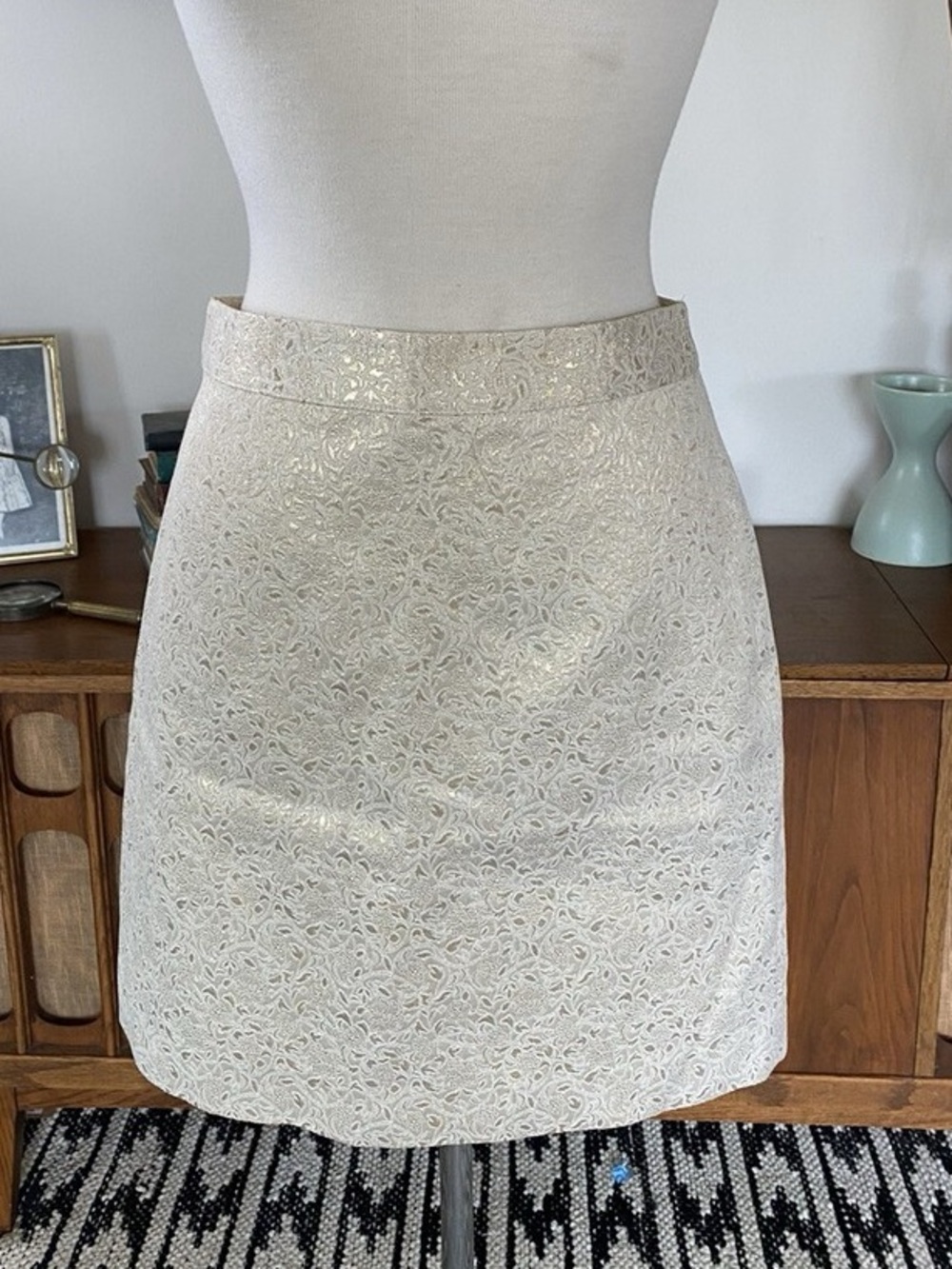 Gold & Beige Bebe Pencil Skirt